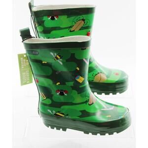 Kid‎ Made Modern Little Kids' Bug Camo Garden Rain Boots Green S 5/6
